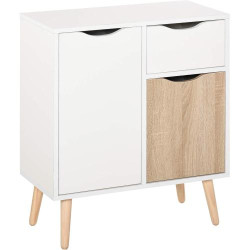 Présentation Buffet Meuble Rangement Design Scandinave Bois Blanc Chêne