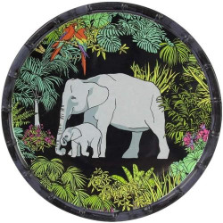 Présentation Assiette Dessert Melamine Jungle, Noir Vert, Quasi Incassable