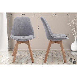 Chaise Retro Design Borneo V2 CLP, Ergonomique, Gris en situation