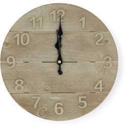 Présentation Horloge Murale NEDIS Bois Beige Marron 300 mm