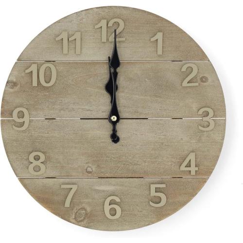 Présentation de Présentation Horloge Murale NEDIS Bois Beige Marron 300 mm