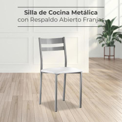 Chaise de Cuisine Astimesa, Metal Simili Cuir Blanc en situation