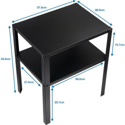 Table de chevet Ikea Knarrevik, métal noir, étagère en situation