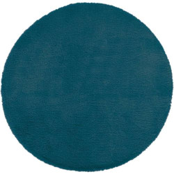 Présentation Tapis doux fourrure bleu canard ATMOSPHERA