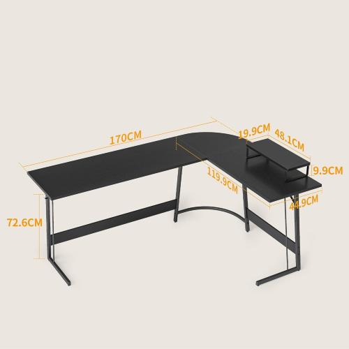 Présentation de Zoom sur Bureau Gamer CubiCubi, Table Angle L, Noir