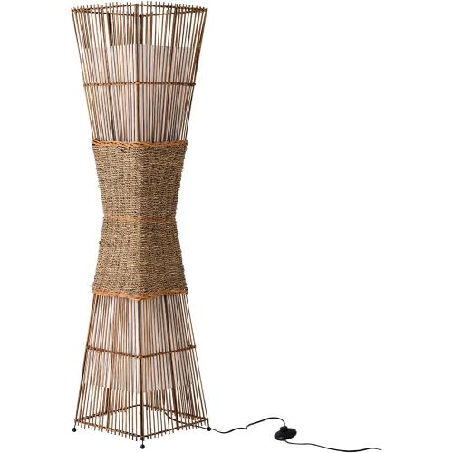 Présentation de Lampadaire bambou M2OUTLET SKOV 36282, design naturel en situation