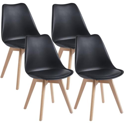 Présentation de Présentation Chaises Salle à Manger Scandinave DEWINNER, Lot 6, Noir