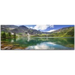 Toile panoramique Pologne, montagnes, lac, nuages, art PAUL SINUS en situation