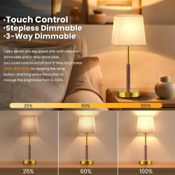 Lampe de Chevet Tactile Guijiyi, Lot de 2, USB en situation