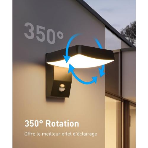 Présentation de Zoom sur Bojim Applique Murale Extérieur, Détecteur Mouvement, LED 18W