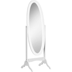 Présentation Miroir Pied Ovale Shabby Chic HOMCOM, Inclinaison Réglable