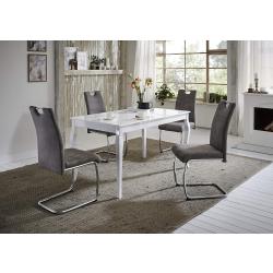 Chaises Luge Cuisine Lot 4, Microfibre Grise, Chrome en situation