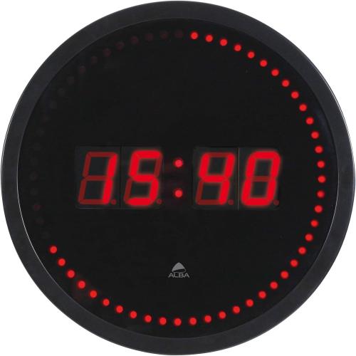 Présentation de Présentation Horloge Murale LED Noir Rouge, Design Moderne, UK