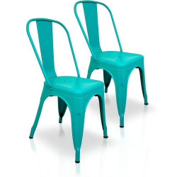 Présentation Chaises Tolix, Lot de 2, Bleu Turquoise, La Silla Espanola