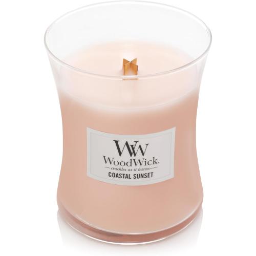 Présentation de Zoom sur Bougie WoodWick Cire Rose, Parfum Coucher de Soleil