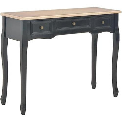 Présentation Table Console Coiffeuse 3 Tiroirs, Meuble Chambre Salon Entrée Noir