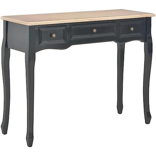 Présentation de Présentation Table Console Coiffeuse 3 Tiroirs, Meuble Chambre Salon Entrée Noir