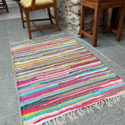 Présentation de Zoom sur Tapis Chindi Multicolore Shabby Chic, Second Nature Online