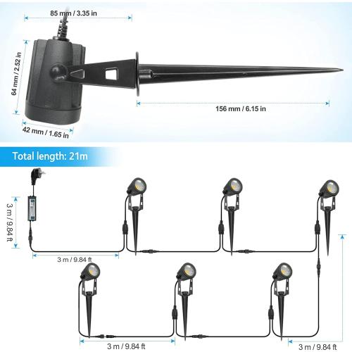 Présentation de Spot LED Exterieur LUNSY, 6 Pack, Blanc Chaud, Etanche en situation