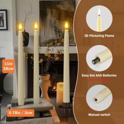 Bougies LED Décoratives, Lot de 10, Télécommande, Vacillante en situation