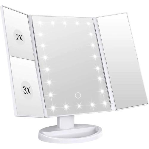 Présentation de Présentation Miroir maquillage éclairage LED, USB, grossissement 1X 2X 3X