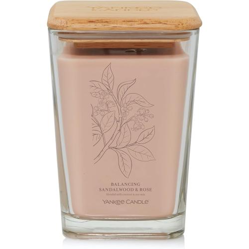 Présentation de Présentation Bougie Carrée Yankee Candle Santalwood, Rose, Well Living