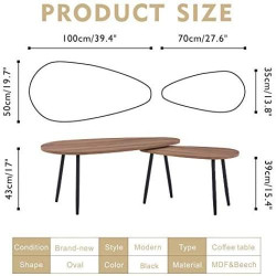 Lot de 2 Tables Gigognes Scandinaves pour Salon - Design Élégant en situation