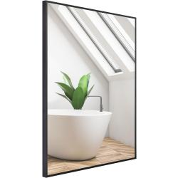 Présentation Miroir mural rectangulaire salle de bain cadre métal noir