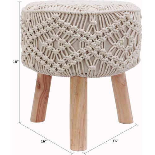 Présentation de Zoom sur Tabouret Naturel Decor Therapy, Élégance, Design Moderne