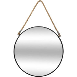 Présentation Miroir Suspendu Noir, Corde, Atmosphera, Design Élégant