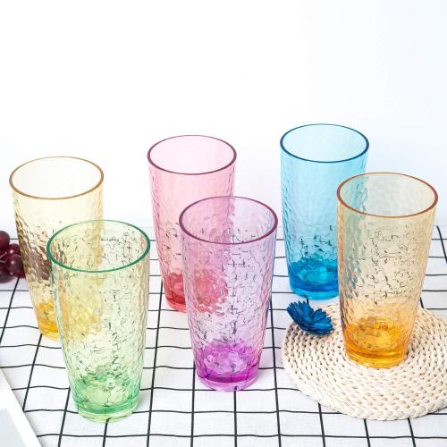 Présentation de Zoom sur Verres acrylique Yongzhenlite, 6 pièces, style martele, 760 ml