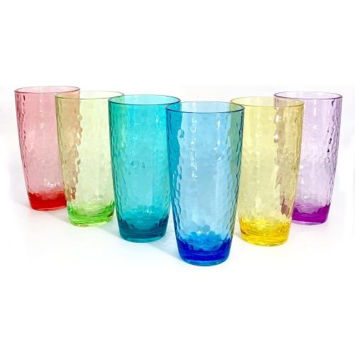 Présentation de Présentation Verres acrylique Yongzhenlite, 6 pièces, style martele, 760 ml