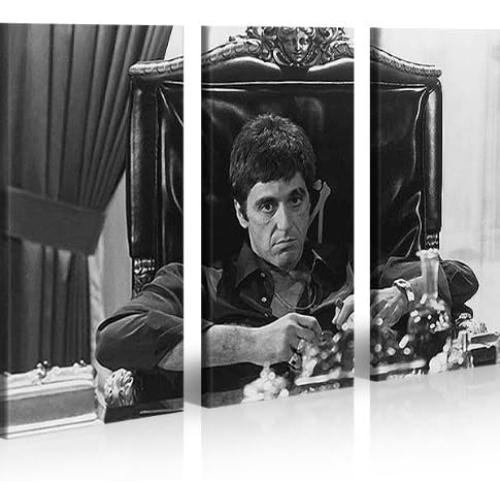 Présentation de Présentation Tableau Toile Pacino Scarface, Poster Mur Prêt à Poser