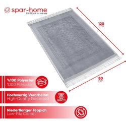 Tapis de prière doux, Sejjade, Seccade, gris, qualité supérieure en situation