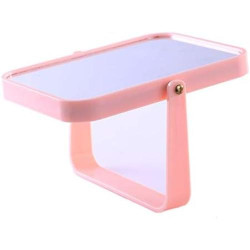 Miroir de courtoisie rose, grossissement x3, bureau en situation