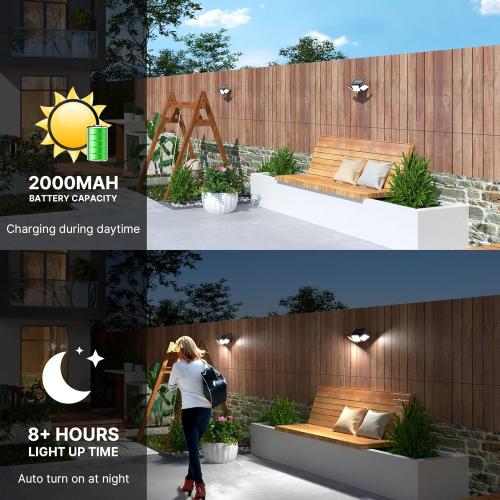 Présentation de Zoom sur Lampes Solaires Extérieur Mexllex, 304LED, Détecteur Mouvement