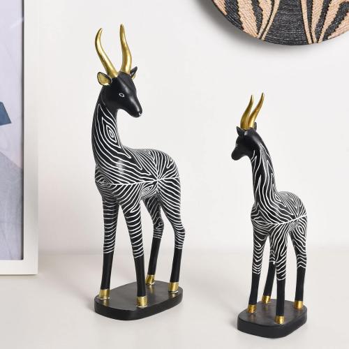 Présentation de Zoom sur Sculptures africaines antilope, lot 2 figurines modernes, noir