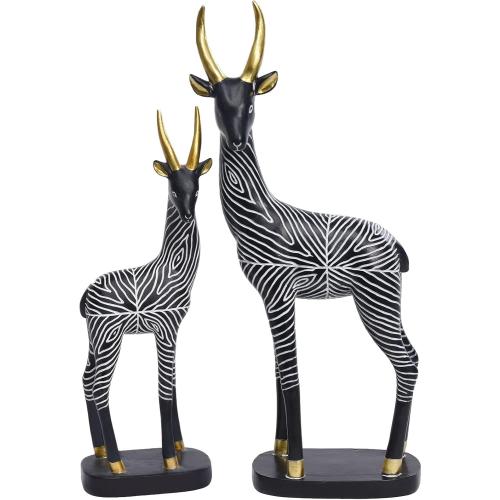 Présentation de Présentation Sculptures africaines antilope, lot 2 figurines modernes, noir