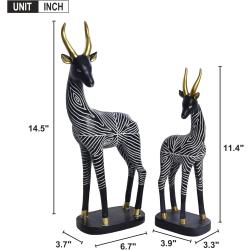 Sculptures africaines antilope, lot 2 figurines modernes, noir en situation