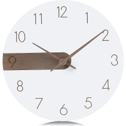 Présentation Horloge Murale Lafocuse Blanc Bois Moderne Minimaliste