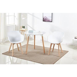 Chaises Scandinaves Rétro, Lot de 2, Design Moderne, Pieds en Bois Massif en situation