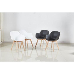 Présentation Chaises Scandinaves Rétro, Lot de 2, Design Moderne, Pieds en Bois Massif