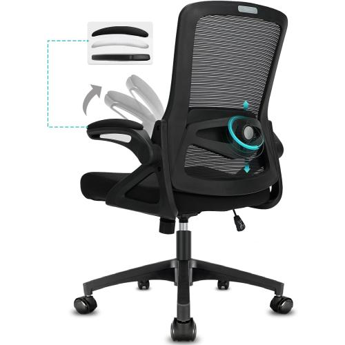 Présentation de Présentation Chaise Bureau Ergonomique Milacyee, Accoudoirs Pliants, Support Lombaire