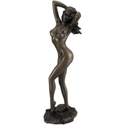 Présentation Statue Érotique Femme Bronze, Art Nu, Skinny Dipper