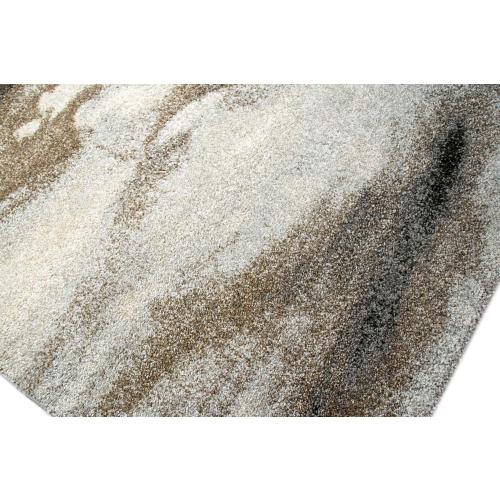 Présentation de Zoom sur Tapis Contemporain Design Baroque Heather Brown Gris Taupe