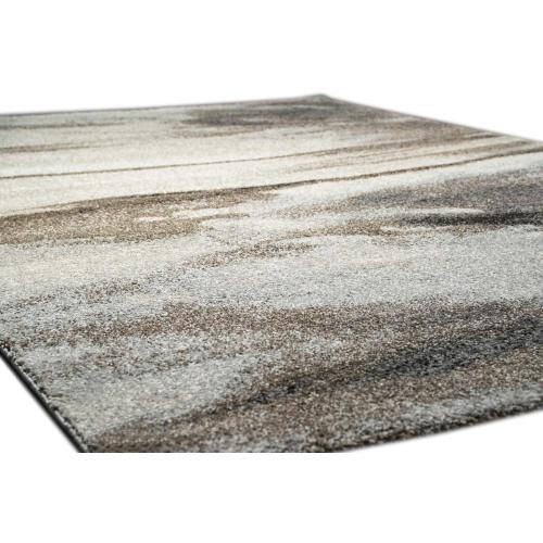 Présentation de Tapis Contemporain Design Baroque Heather Brown Gris Taupe en situation