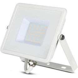 Présentation Projecteur Étanche 30W LED IP65, Verre Gris, Corps Blanc