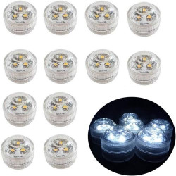 Présentation Jrq 12pcs Lumière LED Submersible Bougies Décoratives