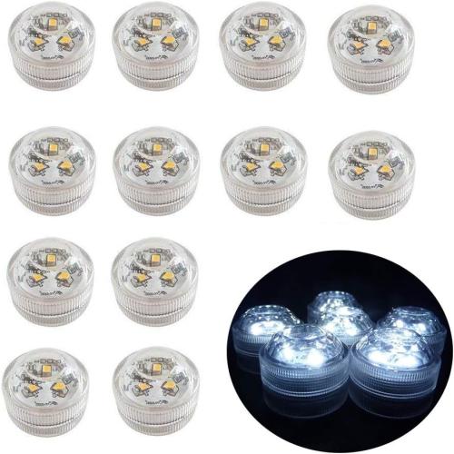 Présentation de Présentation Jrq 12pcs Lumière LED Submersible Bougies Décoratives