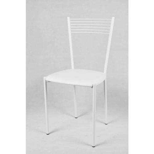 Présentation de Zoom sur Chaises Elegance Tommychairs, Acier Blanc, Cuir Artificiel